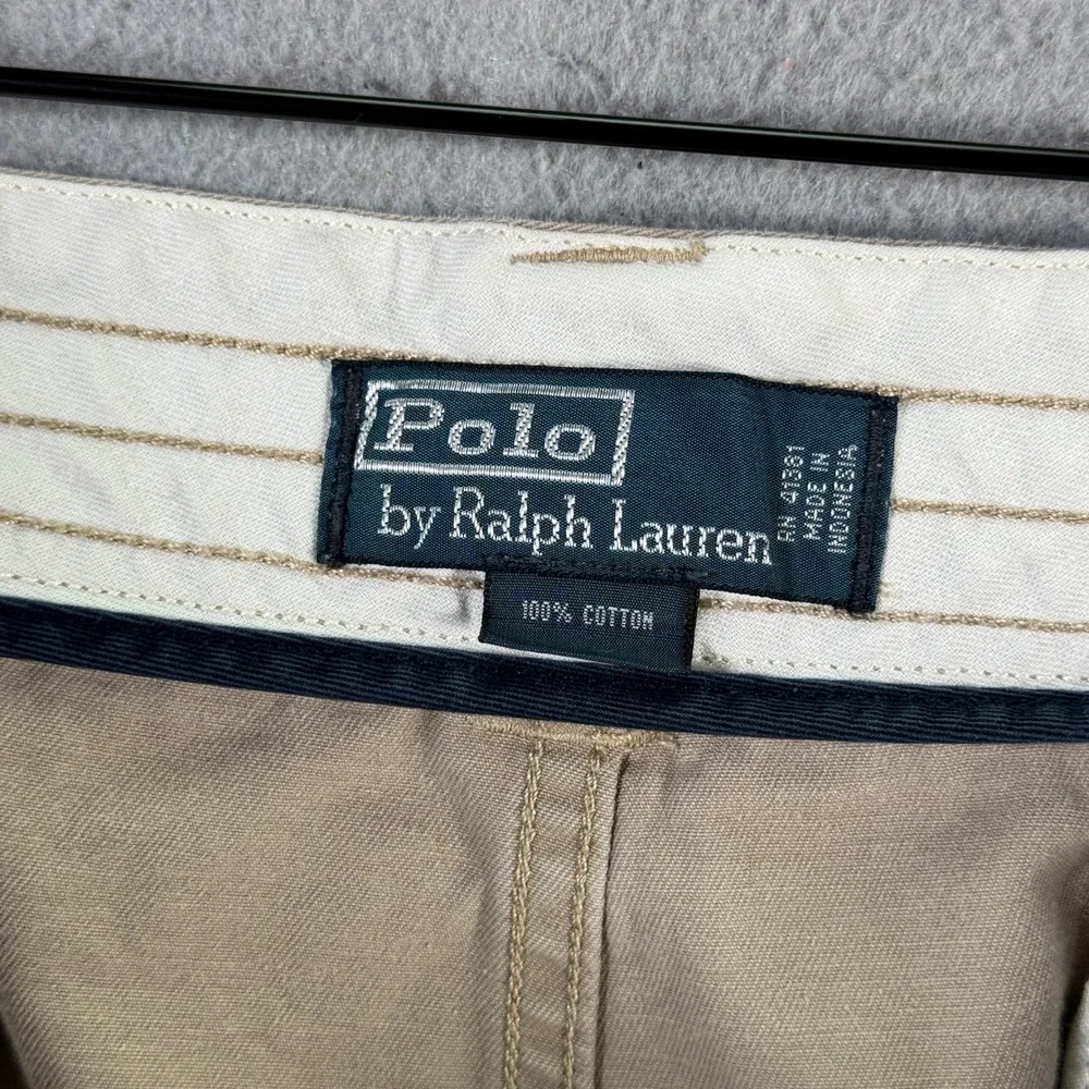 Polo Ralph‎ Lauren Mens Khaki Tan Cotton Twill Cargo Shorts Size 44B Utility